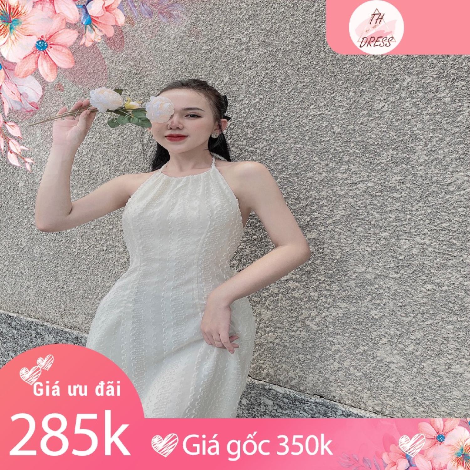 Đầm maxi cổ yếm hở lưng - Đầm Maxi