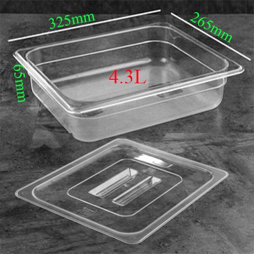 Khay mica nhựa có nắp 1/2x65mm đựng thực phẩm-thức ăn buffet