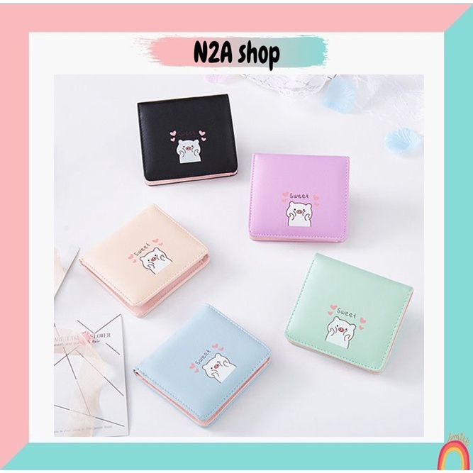 Ví nữ mini | ví ngắn hình con heo 3 màu