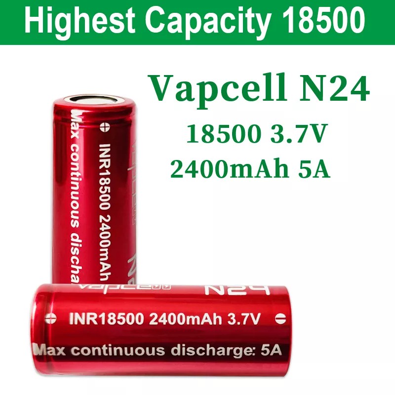 Pin sạc 18500 vapcell n24 2400mah 5a 3.7v li-ion