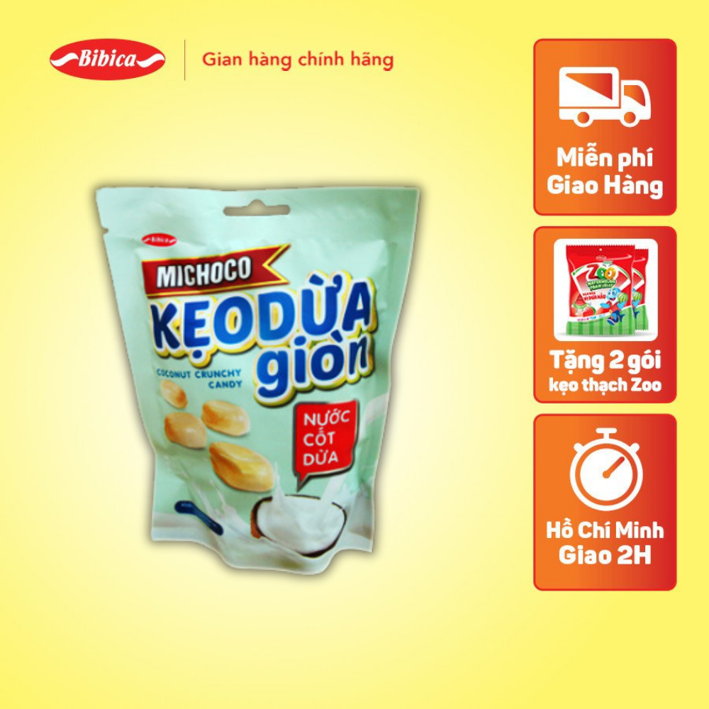 Kẹo Michoco Dừa Giòn Nước Cốt Dừa Bibica 100g