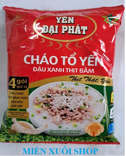 Cháo tổ yến đậu xanh thịt bằm - yến đại phát - gói 50g