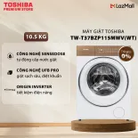 Máy Giặt Toshiba Japandi 10.5 kg TW-T37BZP115MWV(WT) - Công Nghệ SenseDose - Màn Hình Cảm Ứng