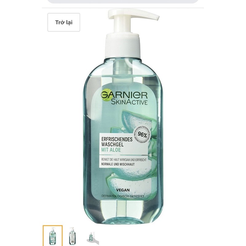 Sữa rửa mặt lô hội garnier 200ml
