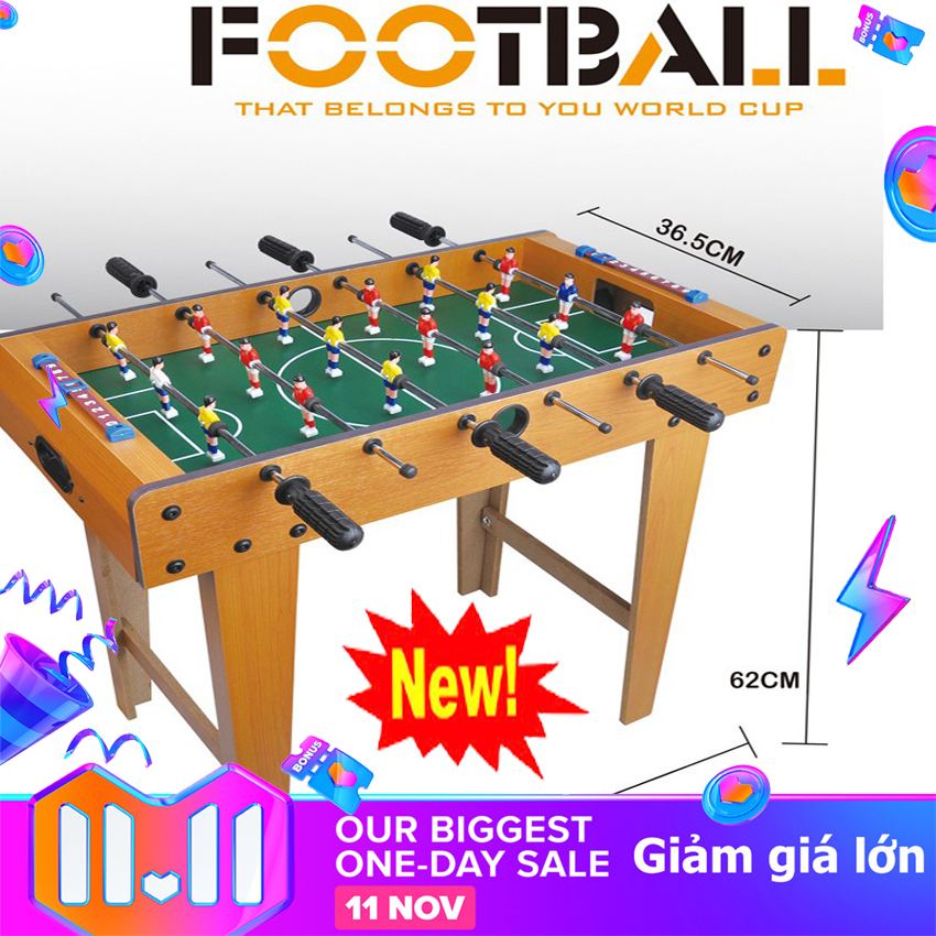 Bàn bi lắc mini cỡ Lớn 6 tay cầm dài 70cm chân cao có keo chống trượt – Trò chơi bàn đá banh bàn Foosball Table