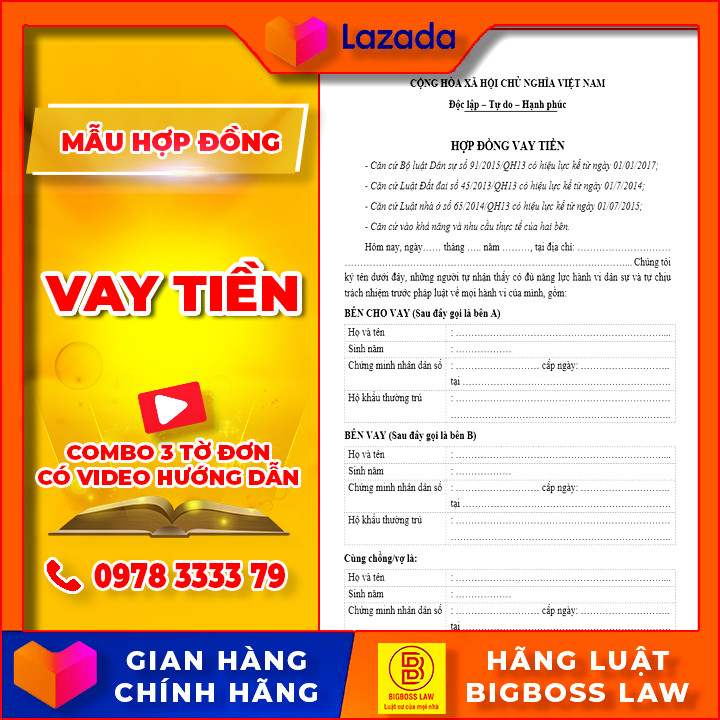 [MẪU] Hợp đồng vay tiền chuẩn nhất - Có Video Hướng Dẫn kèm theo | Hãng Luật BigBoss Law