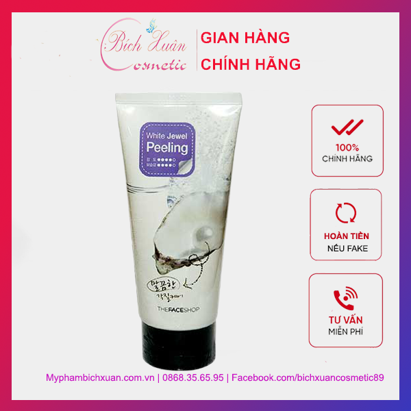 Tẩy tế bào chết da mặt ngọc trai làm trắng da Smart Peeling White Jewel Peeling The Face Shop