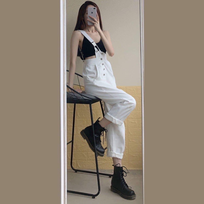 Quần Yếm Kaki Dây Chéo Siêu Cá Tính