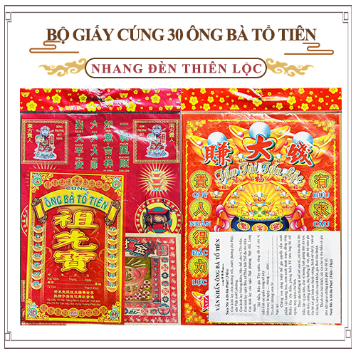 Bộ Giấy Cúng 30 Ông Bà Tổ Tiên Về Đoàn Tụ Ăn Tết - Hàng Mã Thiên Lộc