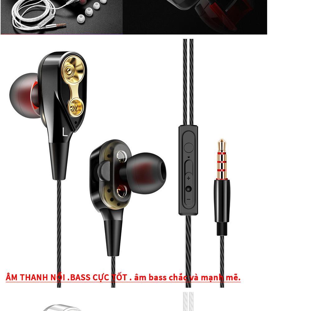 [HCM]Tai nghe HiFi lõi kép siêu bass - tặng kèm 4 đầu mút -Hàng cao cấp Cam kết như hình