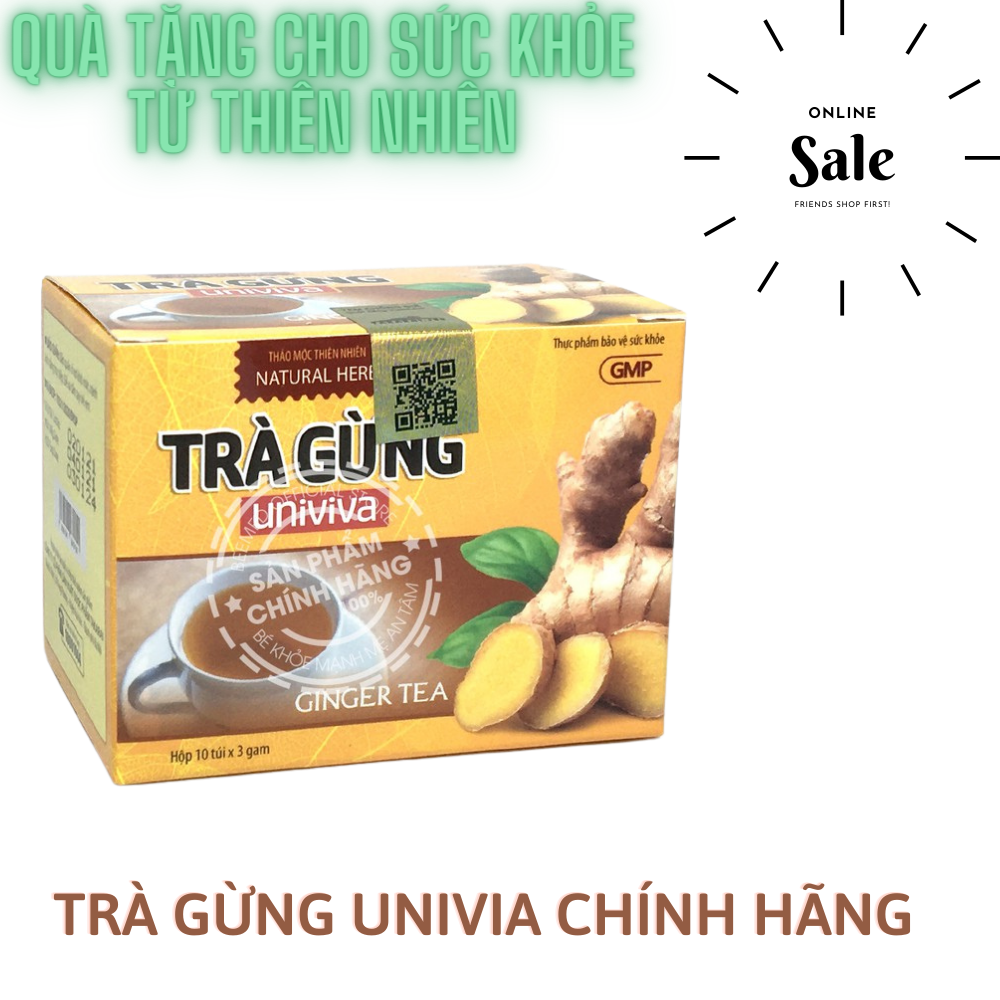 Trà Gừng hòa tan hộp 10 gói tiện lợi tốt cho người huyết áp thấp và người bị nhiễm lạnh