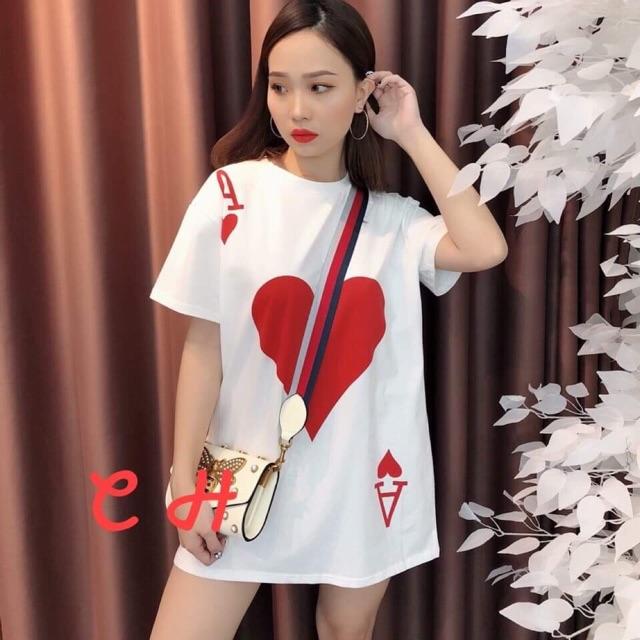 Áo phông lá bài át cơ nữ. áo kiểu nữ, áo thun nam nữ, quần khaki, quần nữ, sét bộ mặc ở nhà, áo thun tay dài, quần jean ống rộng- TIMON