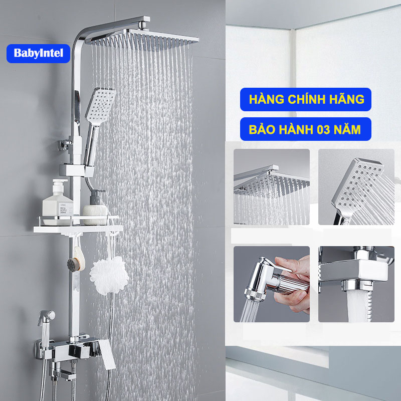 Bộ Sen cây tắm đứng, Sen vòi tắm nóng lạnh INOX 304 Cao cấp 4 Núm Xoay Model 2022 - Hàng Nhập khẩu