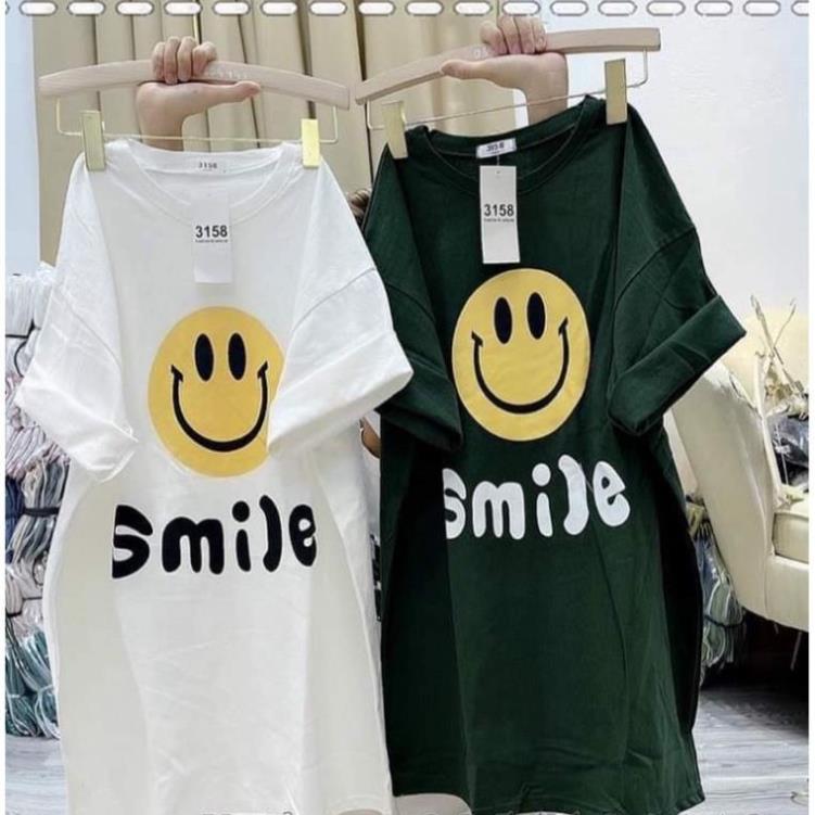 Áo phông 3158 nam nữ cotton khô from rộng unisex in hình mặt cười