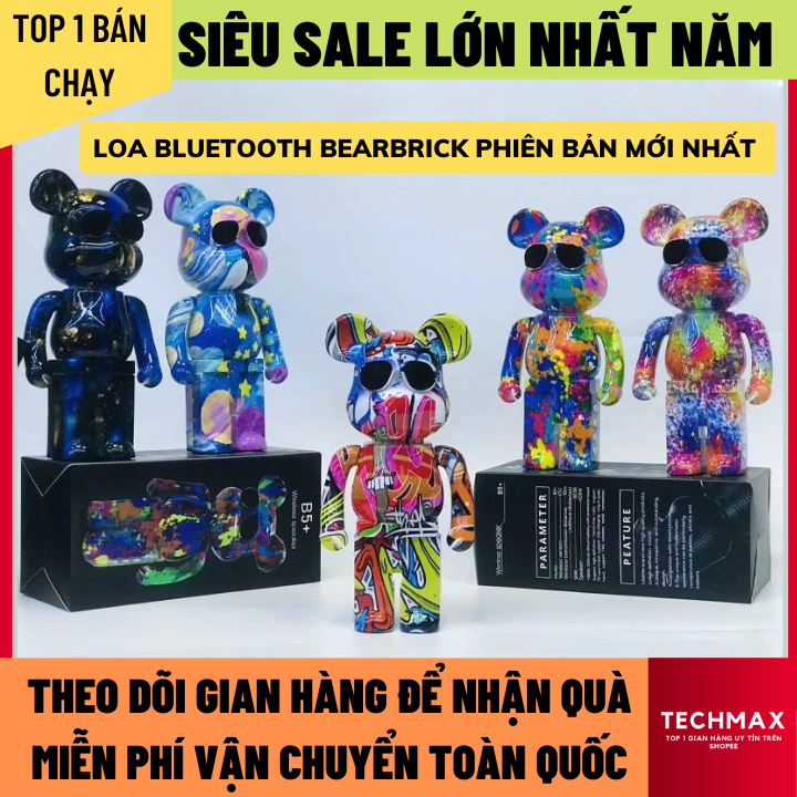 Loa Bluetooth Không Dây Bearbrick Phiên Bản Mới Âm Thanh Chip 5.0 Hỗ Trợ Thẻ Nhớ Và Cáp AUX Bảo Hành 12 Tháng, , loa bluetooth không dây, loa bluetooth 5.0, Loa bluetooth karaoke
