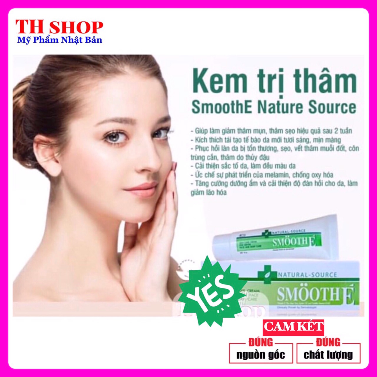 Kem MỜ THÂM MỤN SmoothE Natural Source Nhật Bản tuýp 15g giảm thâm mụn thâm sẹo hiệu quả sau 2 tuần