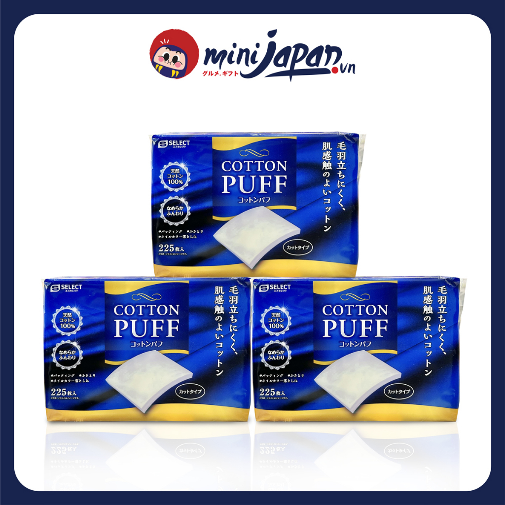 Bông tẩy trang 2 lớp s select 225 miếng nhật bản 225 miếng