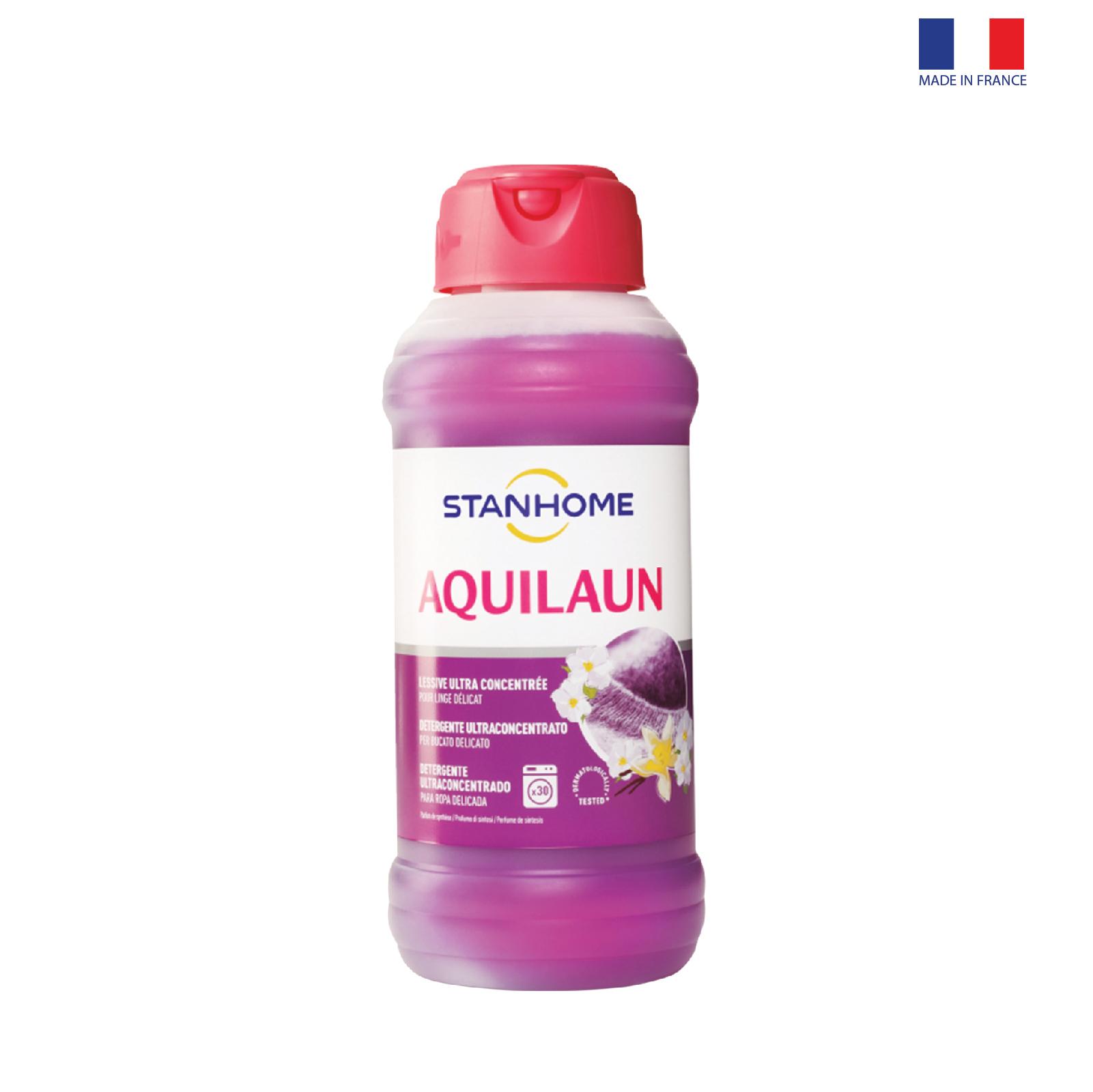 Nước giặt đậm đặc cho đồ len, lụa trắng và sáng màu hương vani Stanhome Aquilaun Cocooning 750ml