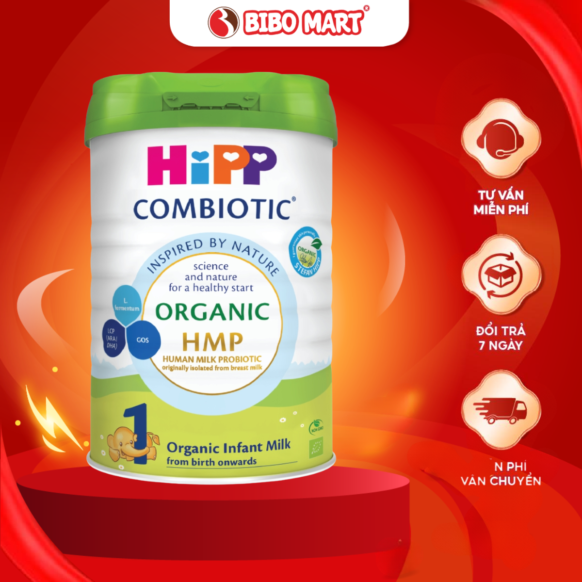 Sữa Bột Công Thức Hipp Organic Combiotic Số 1 Lon 800g - Bibo Mart