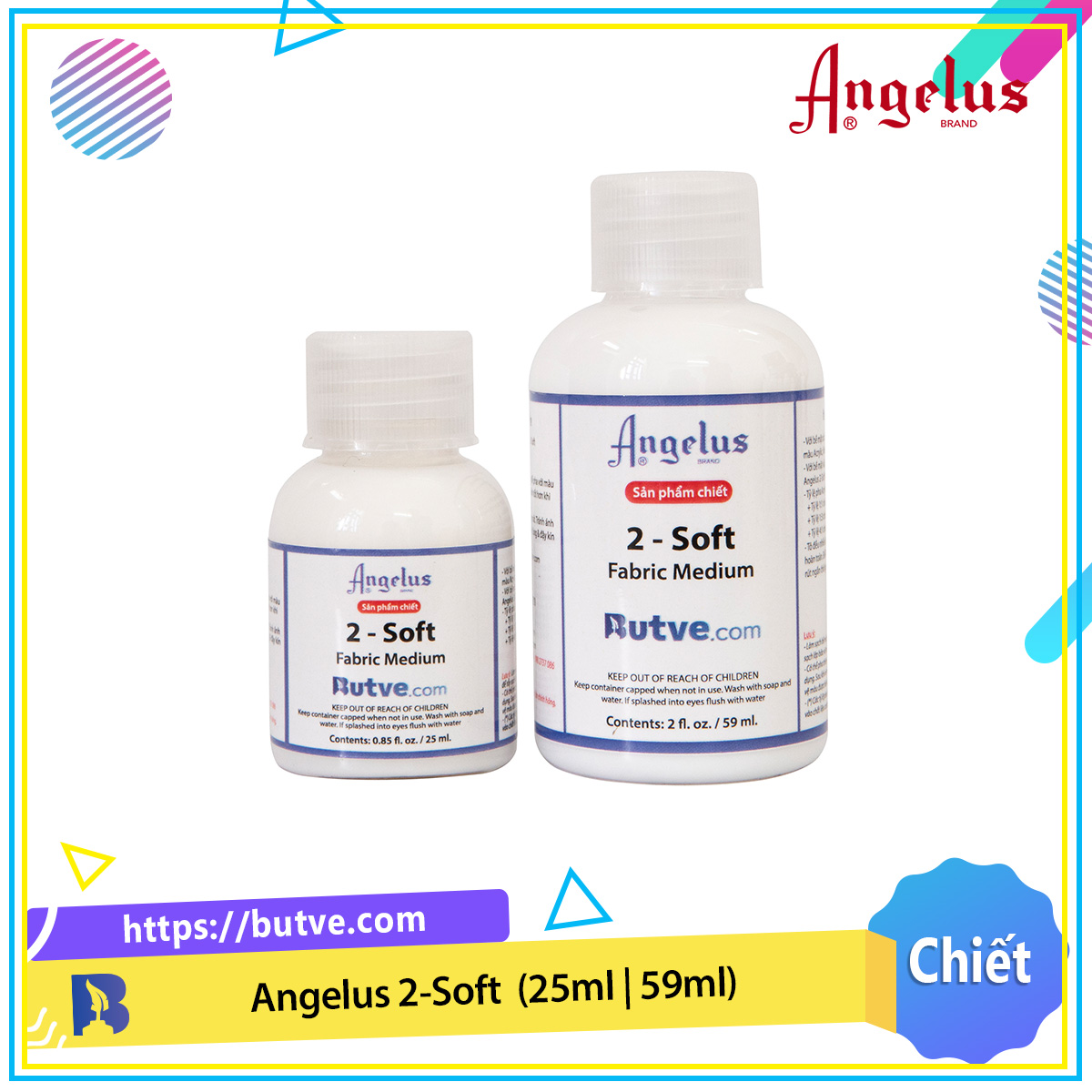 Dung môi pha màu vẽ lên bề mặt vải, canvas, lưới, da lộn Angelus 2-Soft