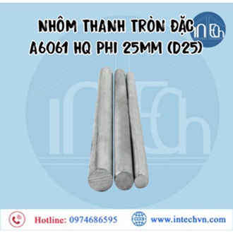 Nhôm thanh tròn đặc a6061 hq phi 25mm