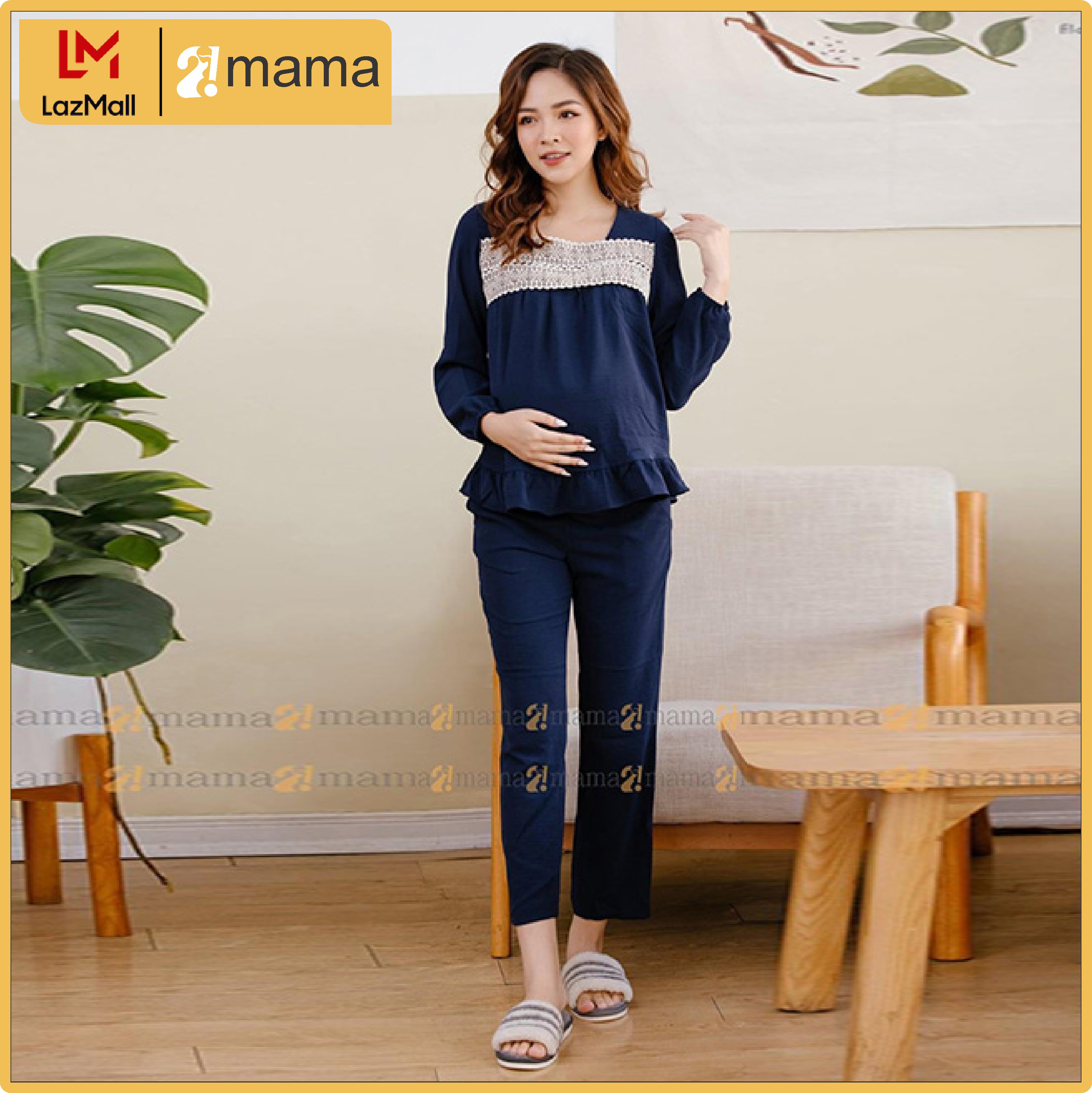 Đồ bộ bầu và sau sinh mặc nhà thiết kế mùa hè 2mama v119
