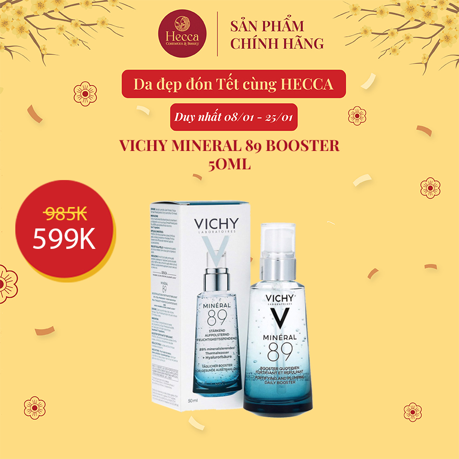 Dưỡng chất giàu khoáng chất Mineral 89 giúp da sáng mịn và căng mượt Vichy Mineral 89 - Hecca