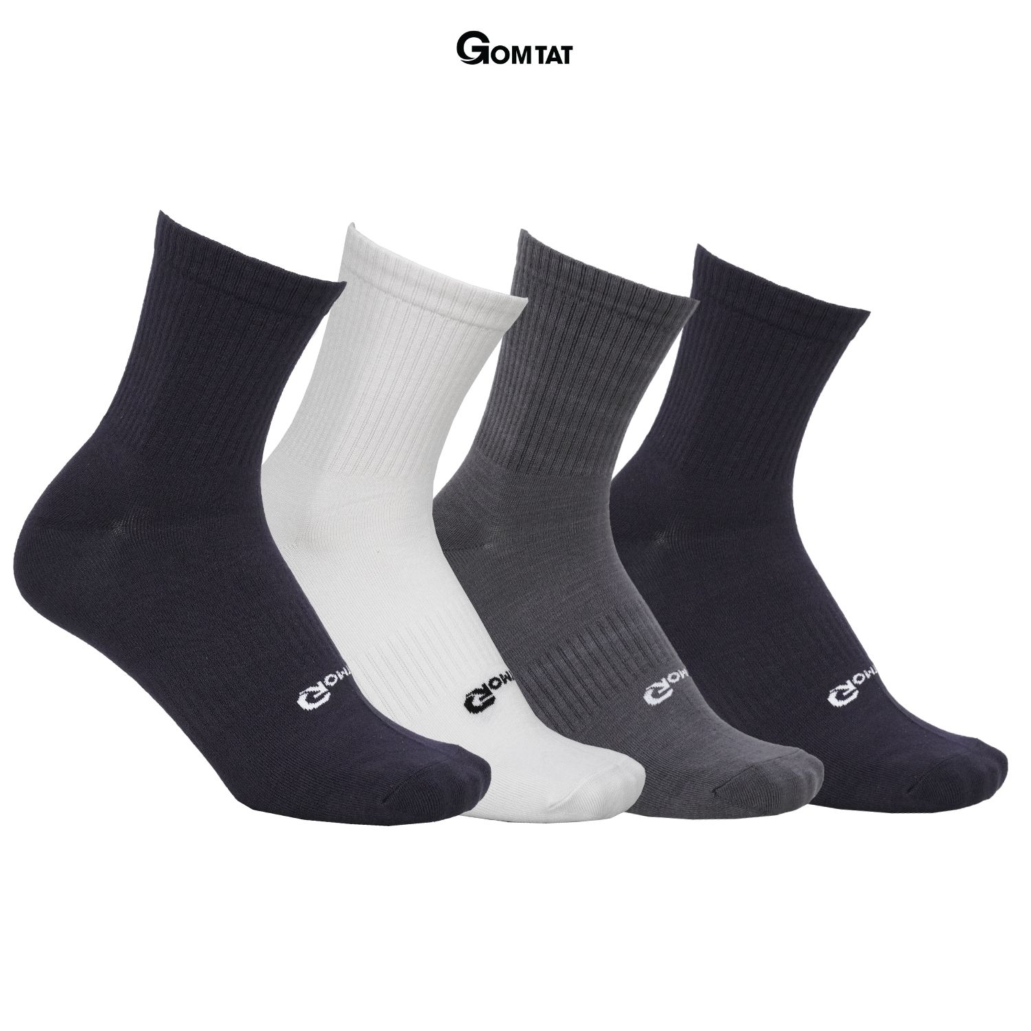  Hộp 4 đôi tất cổ lửng nam GOMTAT chất liệu sợi tre cao cấp co giãn êm chân hút ẩm thoáng khí - GOMTAT-TRECAO-CB4 