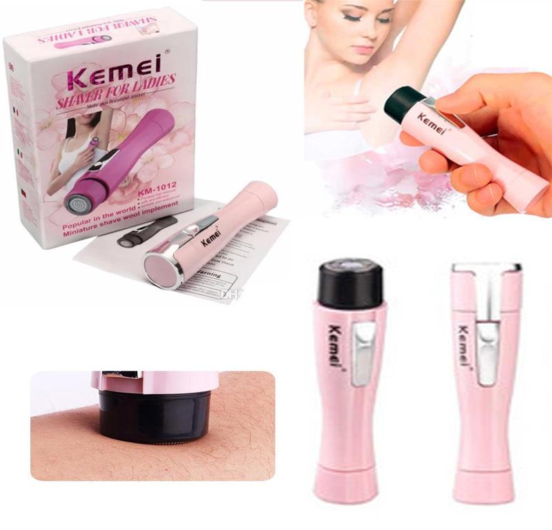 [TẶNG KÈM PIN]Máy Triệt Lông, Máy Cạo Lông Nách Mini Kemei KM 1012, sản phẩm tin dùng của chị em phụ nữ