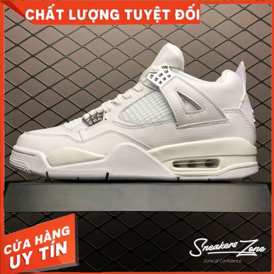 (FREESHIP+HỘP+QUÀ) Giày Thể Thao AIR JORDAN 4 Retro Pure Money Full Trắng Cực Phong Cách SNEAKERS WORLD