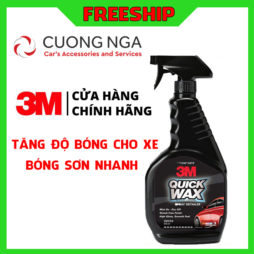 Chất đánh bóng xe ô tô - dung dịch đánh bóng xe ô tô 3m quick wax 473ml 39034 - hàng nhập