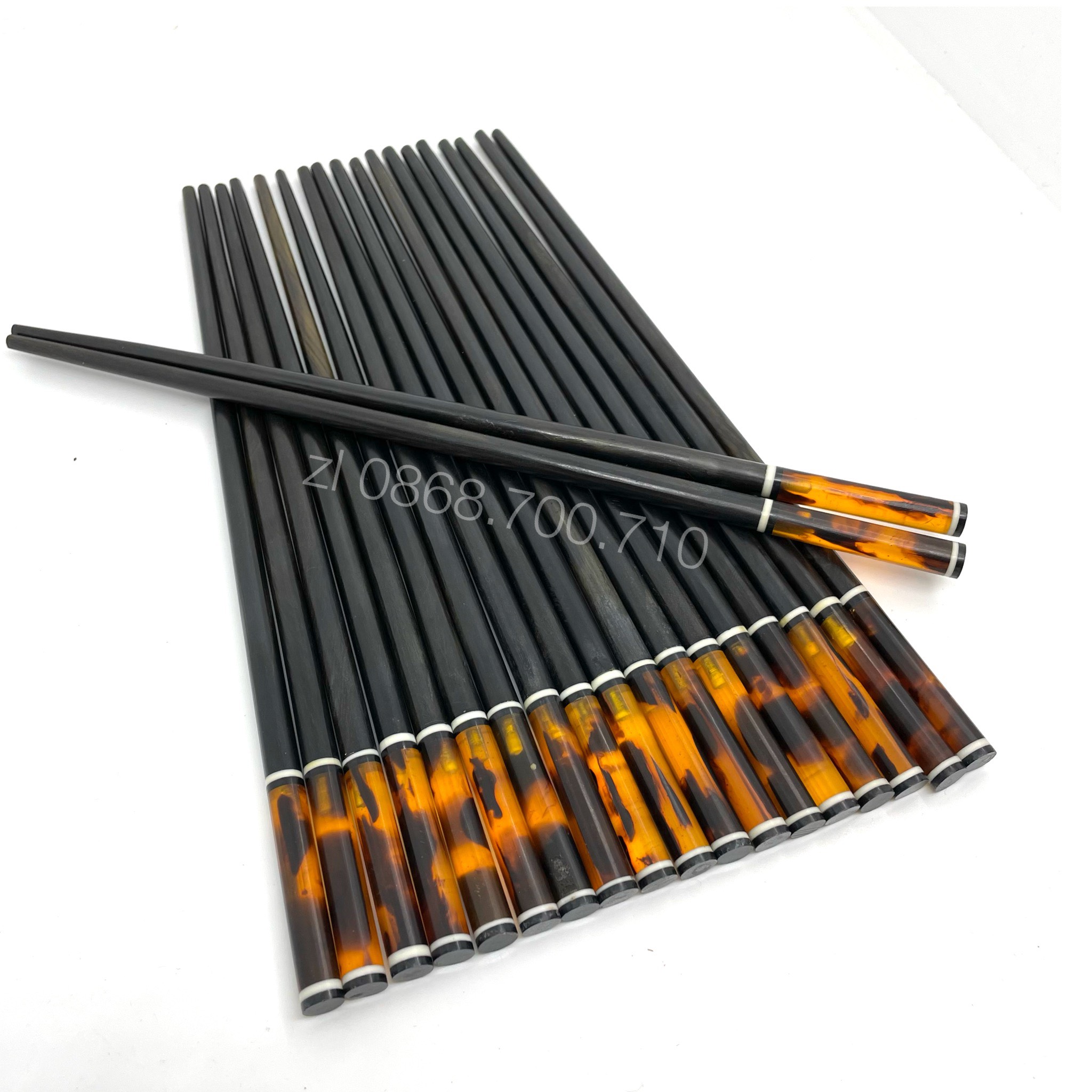 Đũa ăn gỗ Mun sừng đầu tròn phát cao cấp - mun chuẩn 100%