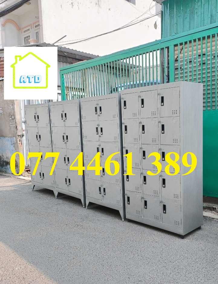 Tủ hồ sơ locker sắt để đồ cá nhân 1m8x90cmx45cm màu xám-Freeship tphcm