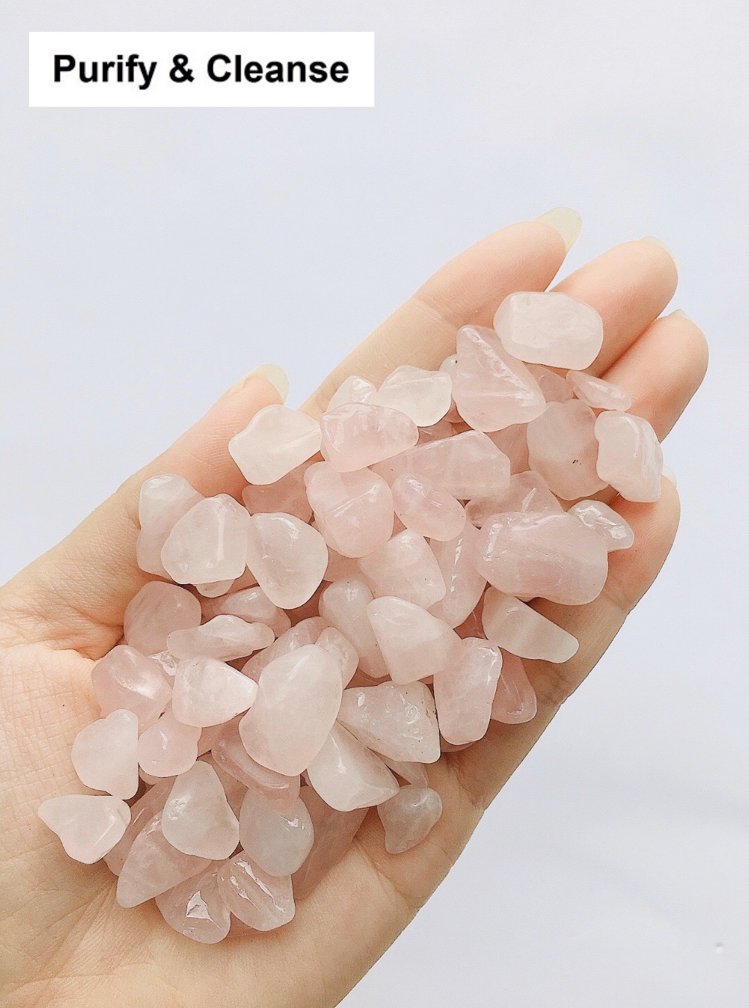 Purify & Cleanse Đá Thạch Anh Hồng Vụn Thanh Tẩy Tarot , Phong Thuỷ Rose Quartz Healing Stone Crystal Minis