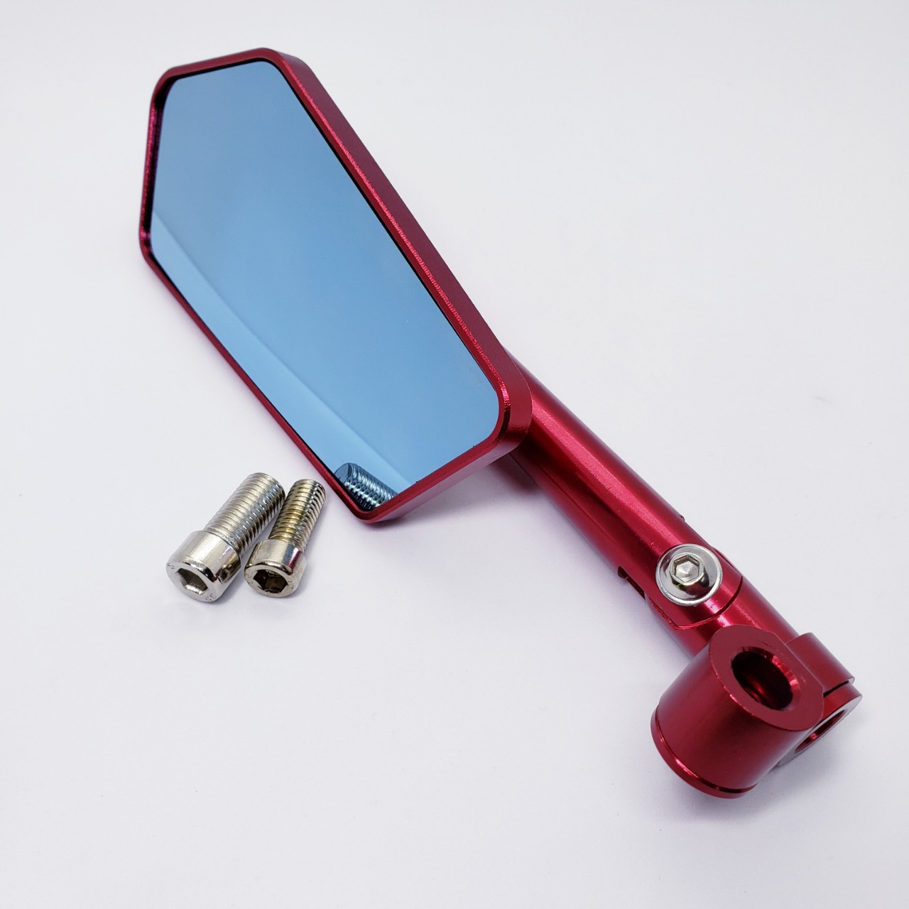 Gương chiếu hậu RIZOMA 5 cạnh xe máy, 1 kính iphone xéo bên trái cao cấp dùng cho xe máy, màu đỏ, XEHAY 68