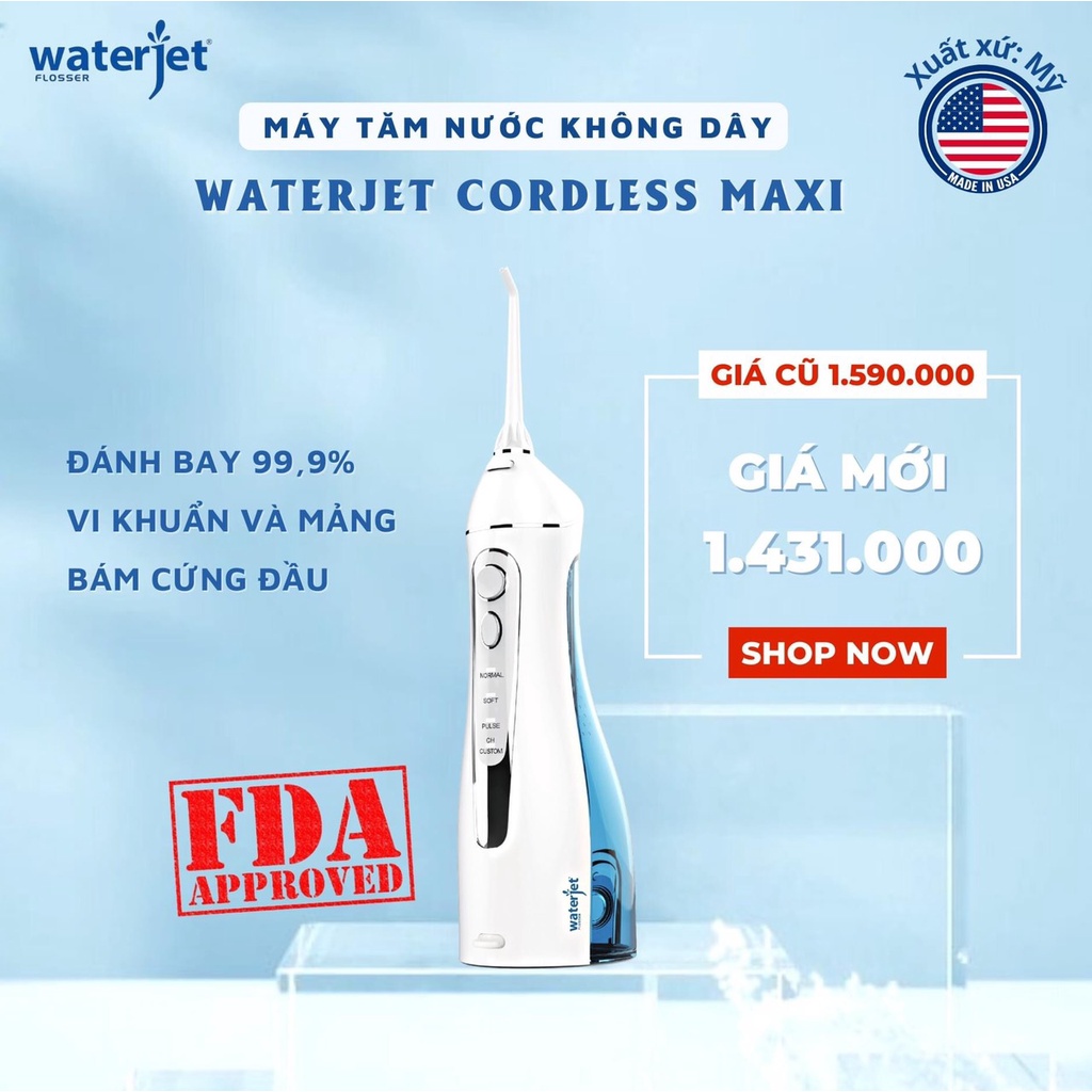 Máy tăm nước không dây Waterjet Bảo hành 1 năm