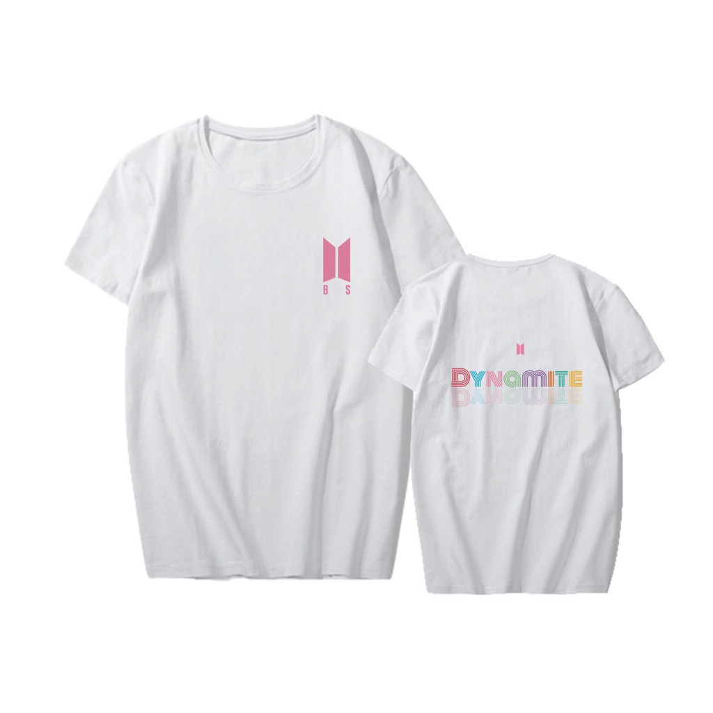 Áo thun phông trắng in hình logo Bangtan Boys DYNAMITE nhóm nhạc thần tượng idol kpop thời trang