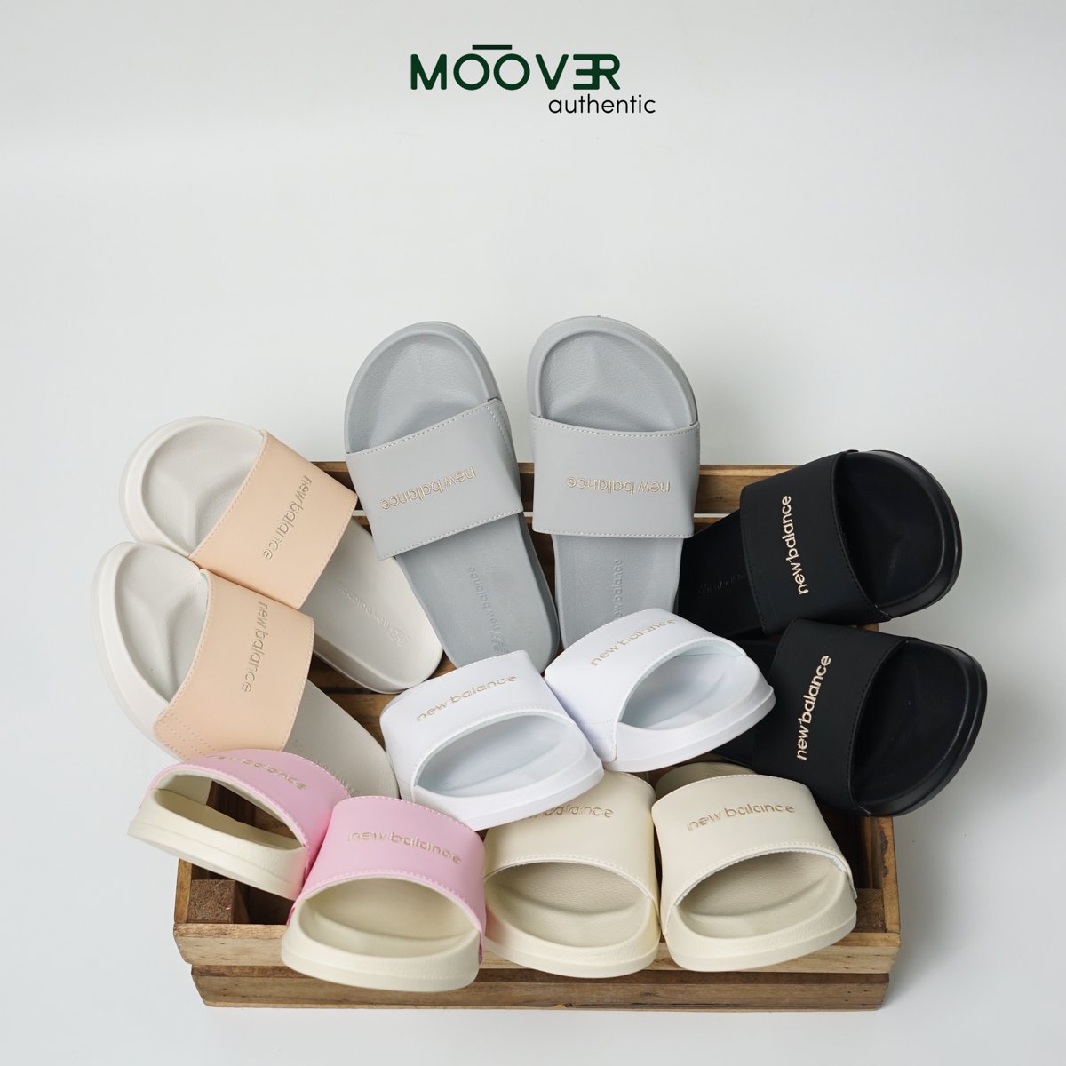 Dép quai ngang nam nữ New Balance dép đế cao su eva có độ bền cao