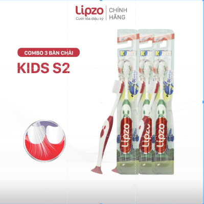 Combo 3 bàn chải đánh răng lipzo kid s2