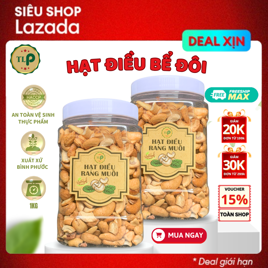 Hạt điều bể tân lộc phát combo 1kg -mỗi hũ 500g