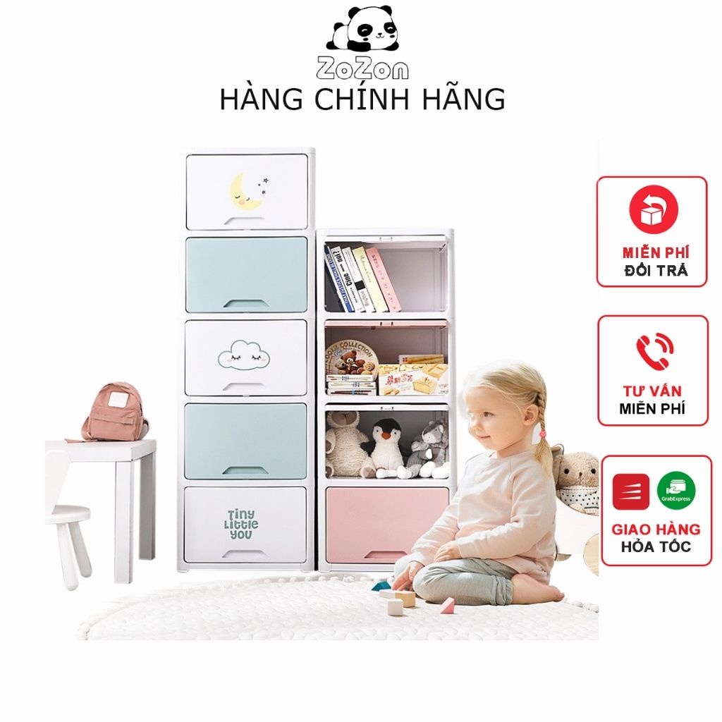 Tủ Nhựa Đa Năng Đựng Giày Dép Quần Áo Đồ Chơi Cho Bé Zozon Nhiều Ngăn Nắp Lật
