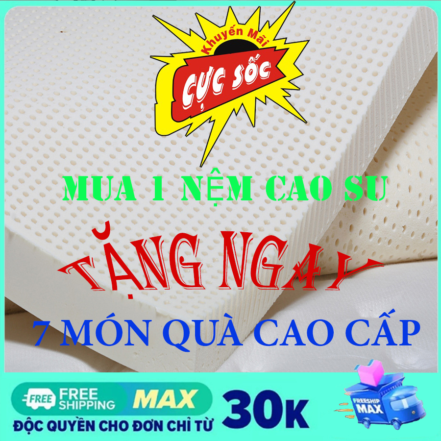 Nệm cao su thiên nhiên 2 super foam win 1m6x2mx10cm TẶNG QUÀ 7 MÓN FREE SHIP MAX