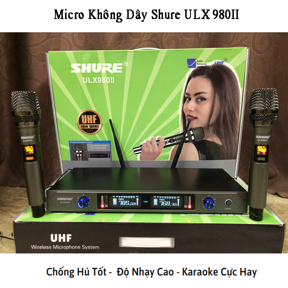 Micro không dây shure ulx 980ii mic không dây hát karaoke gia đình, hội nghị, sân khấu, kiểu dáng hiện đại, chống hú tốt, độ nhạy cao, hát nhẹ, bắt sóng xa lên tới 80m - bảo hành 12 tháng