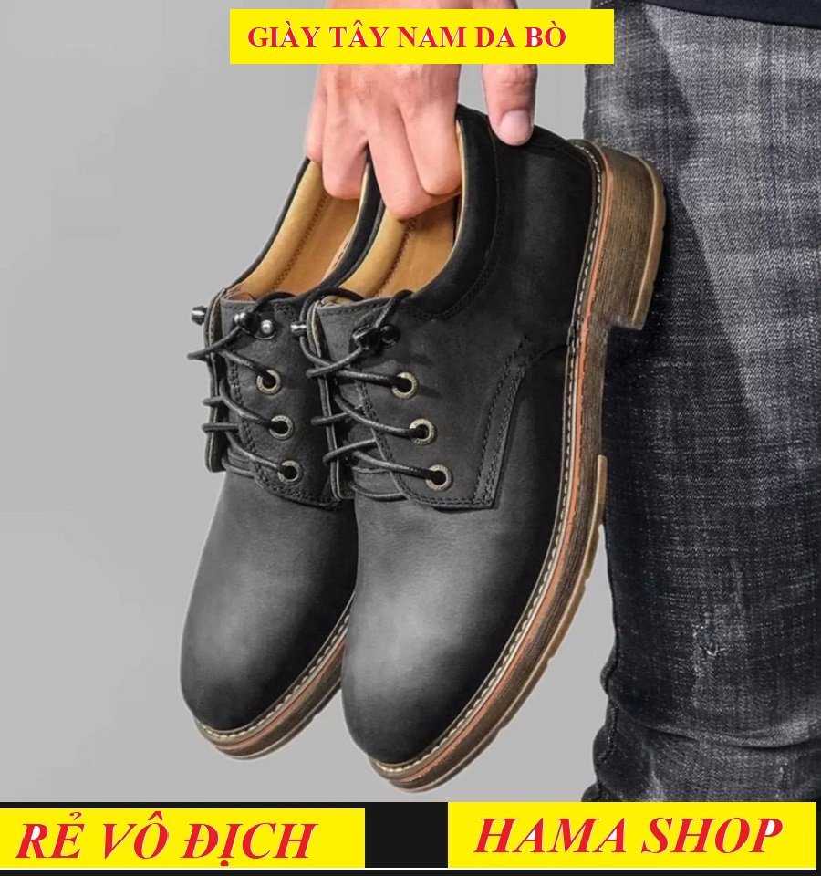 Giày tây nam da bò cao cấp trẻ trung năng động- hama shop