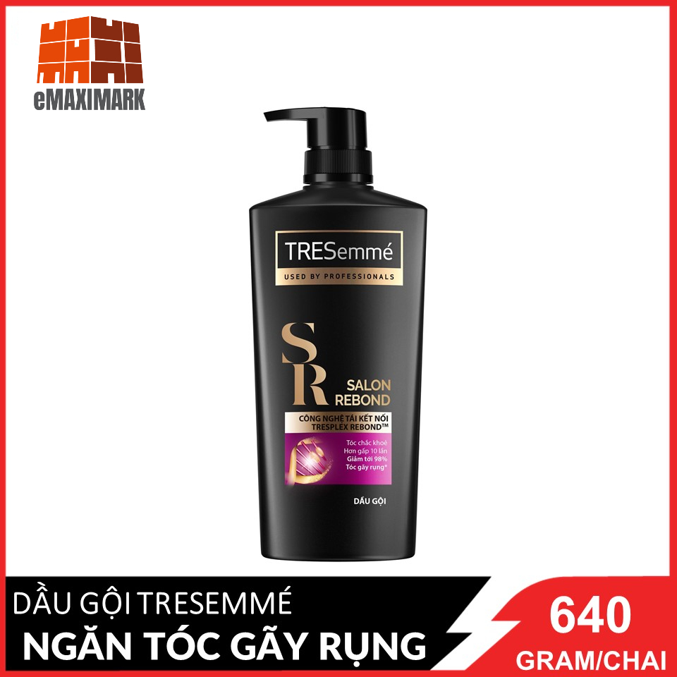 [HCM ship 2h] Dầu gội Tresemme Salon Rebond Ngăn tóc gãy rụng (Đen) 640g