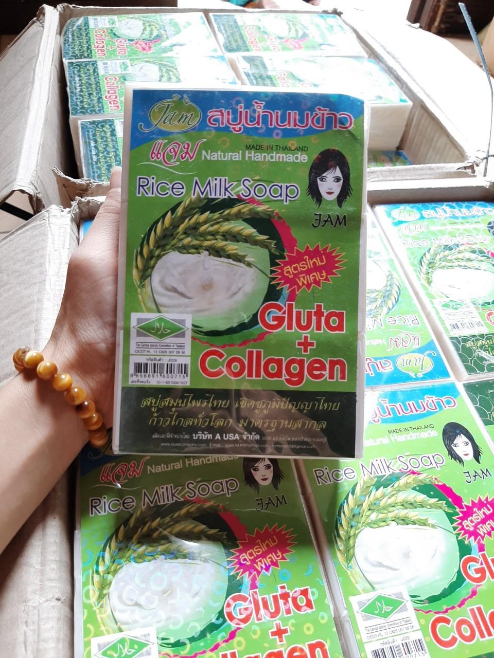COMBO 12 CỤC (1 LỐC) XÀ PHÒNG CÁM GẠO THÁI LAN THÁI LAN JAM RICE MILK SOAP