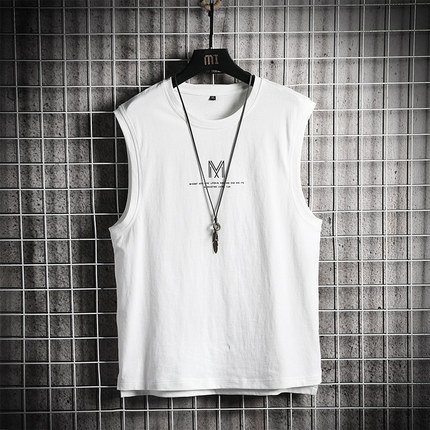 Hcm Men's Tanktop T-Shirt for Gym, Home Wear, and Street Wear - Logo Printed - Cool Cotton Fabric - 3
