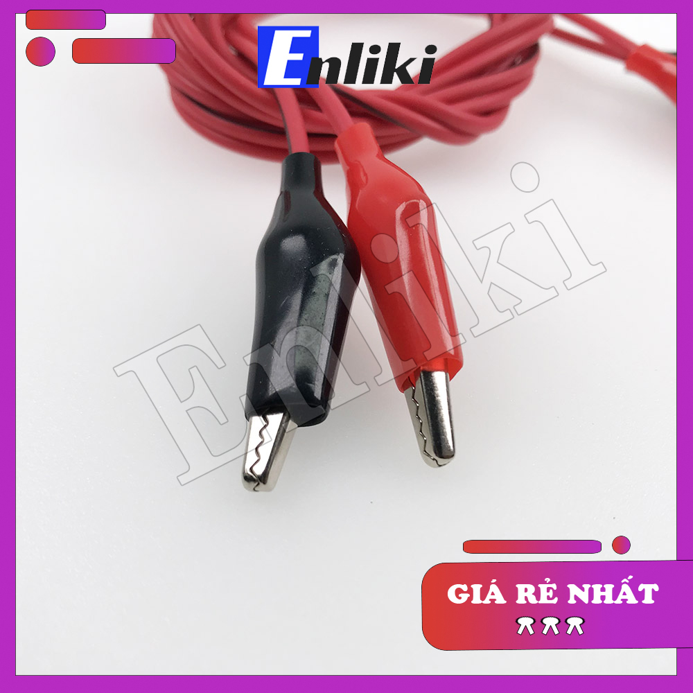 Cáp đỏ đen 2 đầu kẹp cá sấu - dài 1 mét