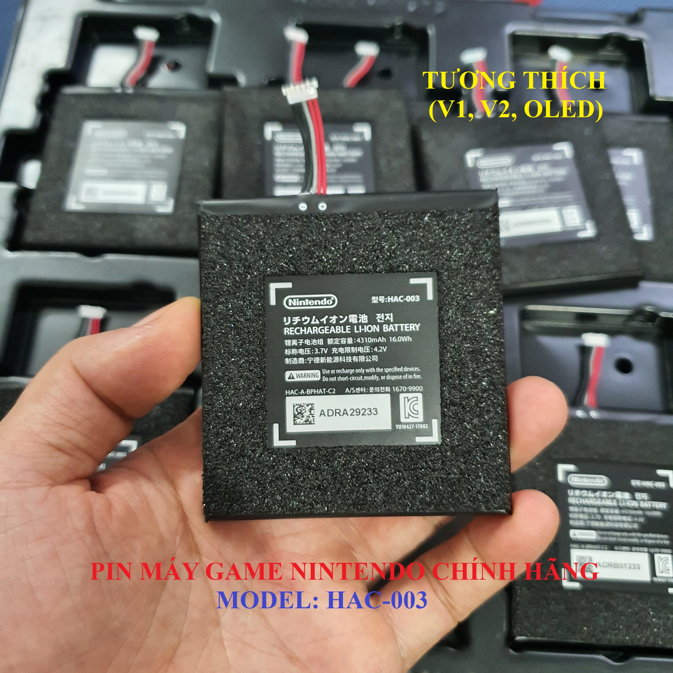 Pin Thay Thế Nintendo Switch Chính Hãng 100% Cho V1, V2, Oled. Model: HAC-003, 4310mAh, Pin New