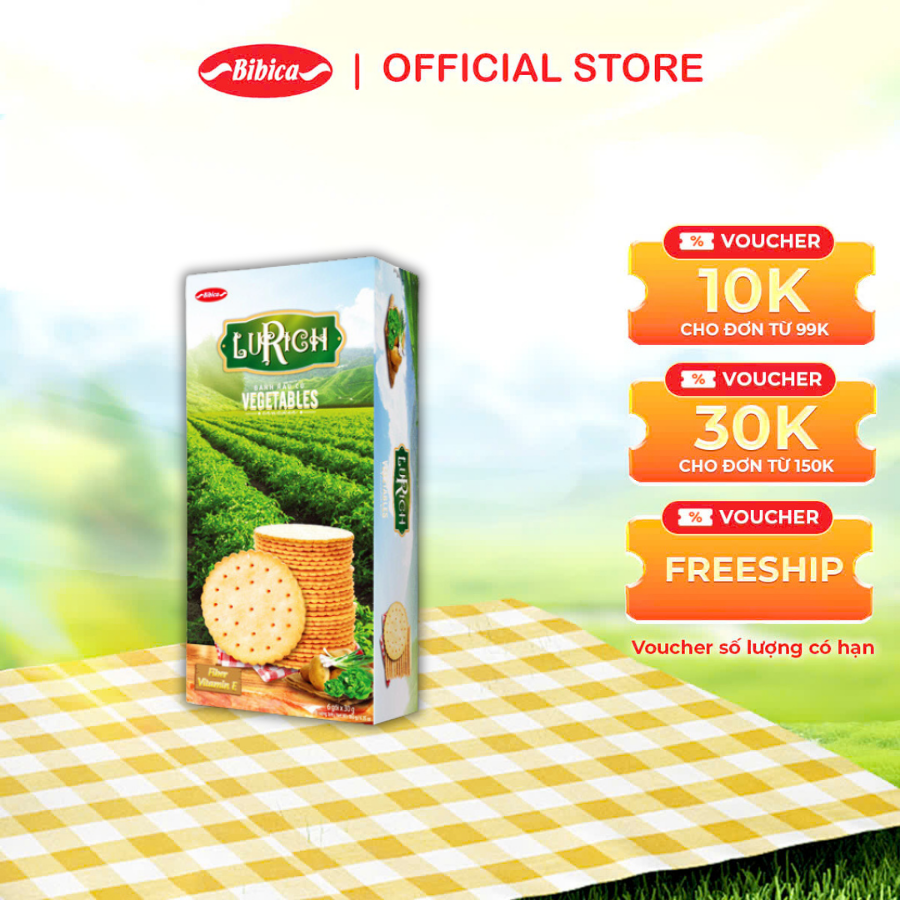 Bánh Crackers Lurich Rau Củ Bibica 180g